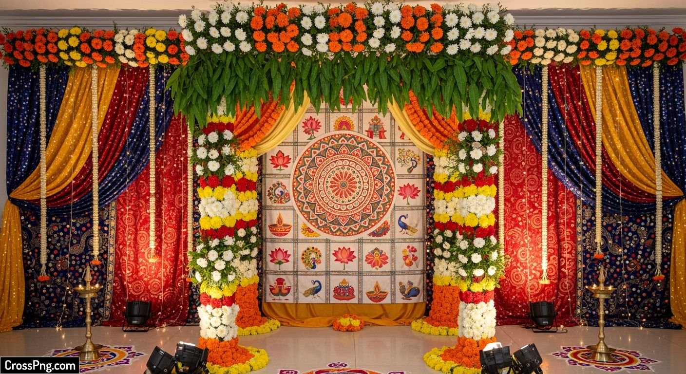 Background decoration for ganesh festival image 2