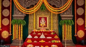Background decoration for ganesh festival image 5