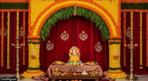 Background decoration for ganesh festival image 6