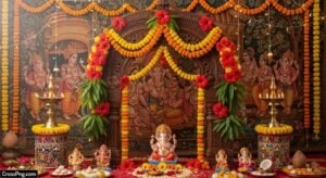 Background decoration for ganesh festival image 7