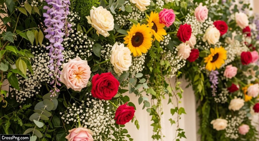 Background decoration with flowers image 3