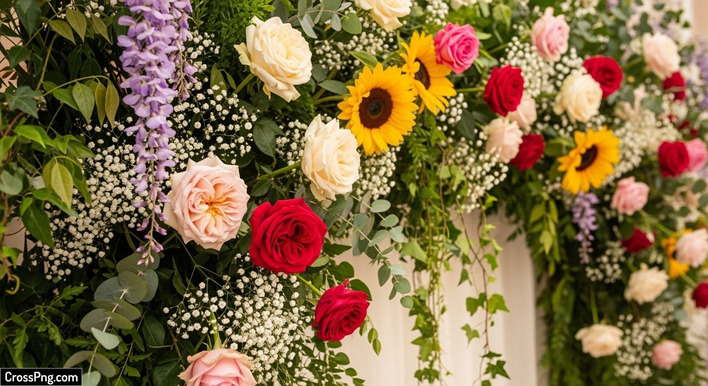 Background decoration with flowers image 3