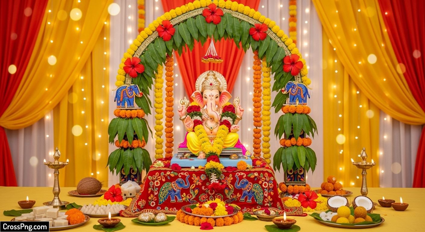 Background ganesh chaturthi decoration image