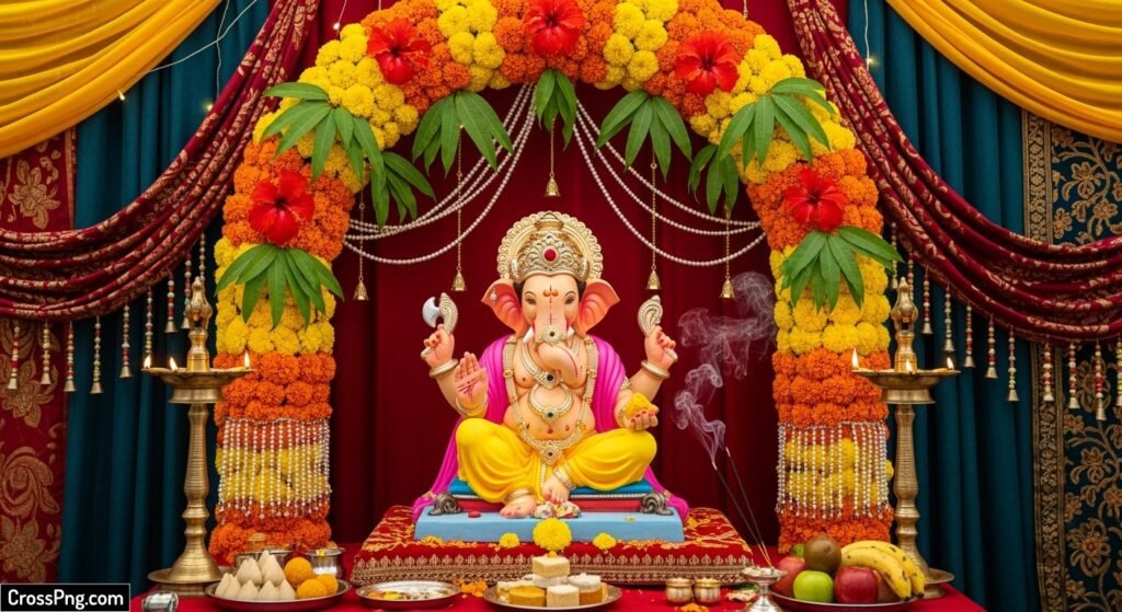 Background ganesh chaturthi decoration image 2