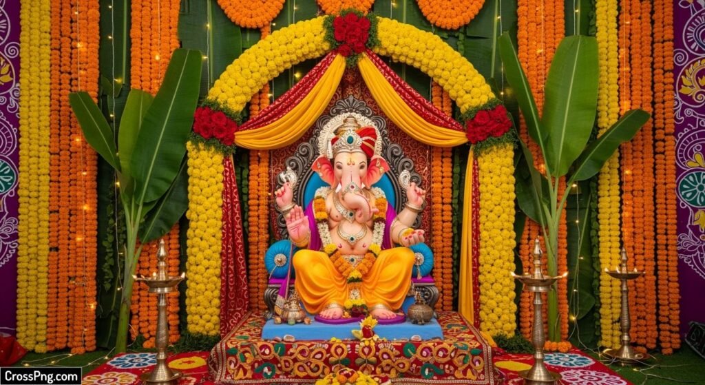 Background ganesh chaturthi decoration image 3
