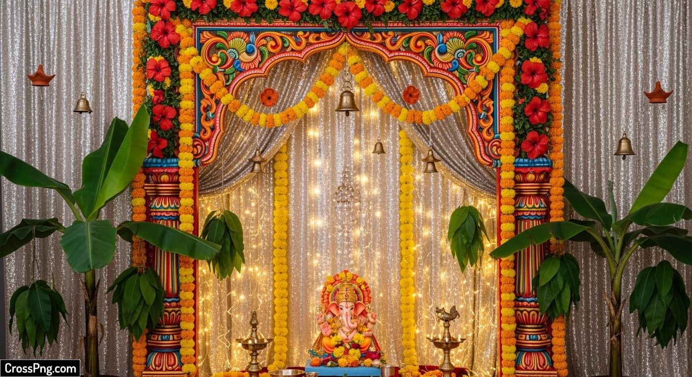 Background ganesh chaturthi decoration image