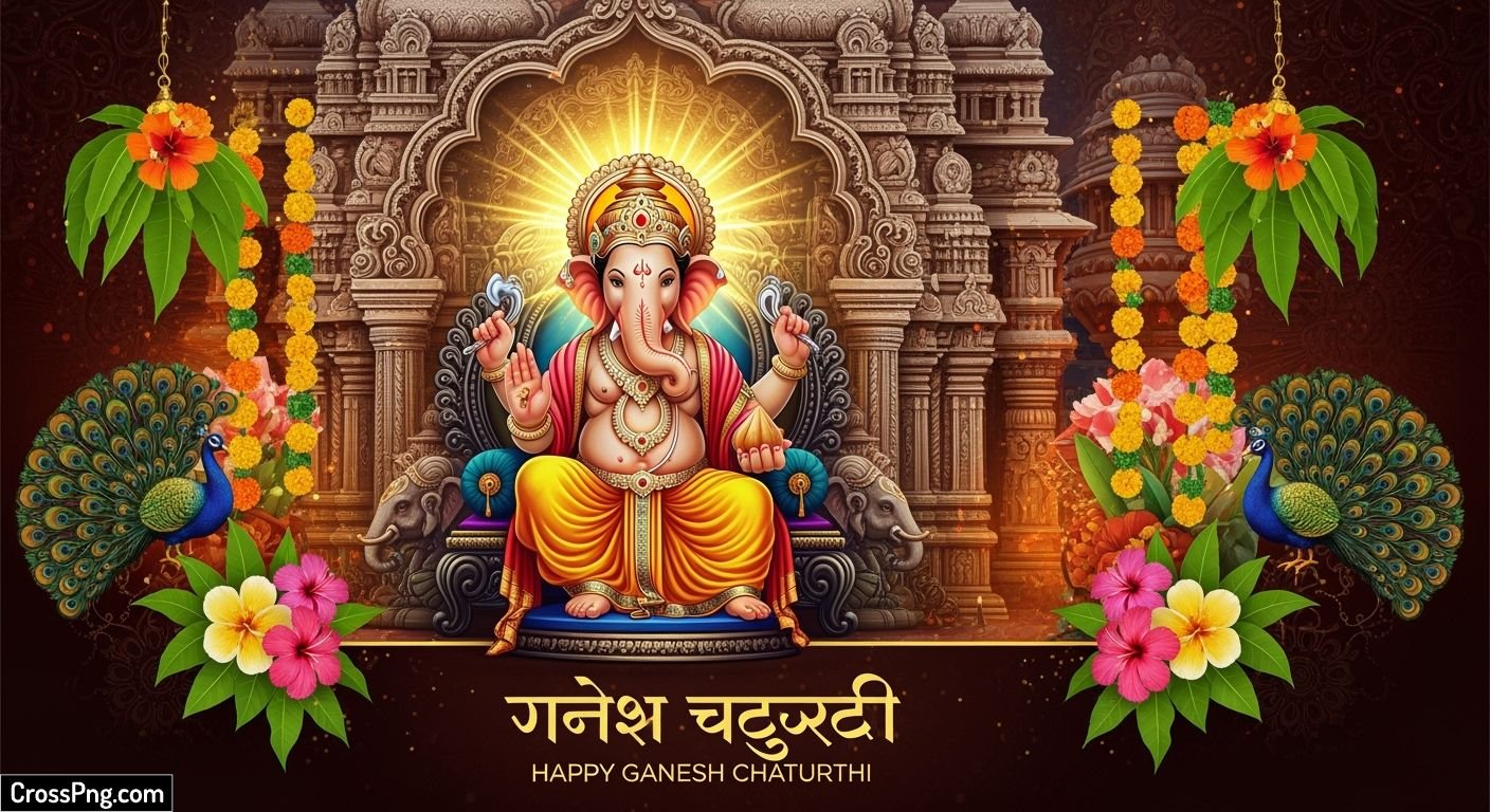 Background ganesh chaturthi flex design image 2