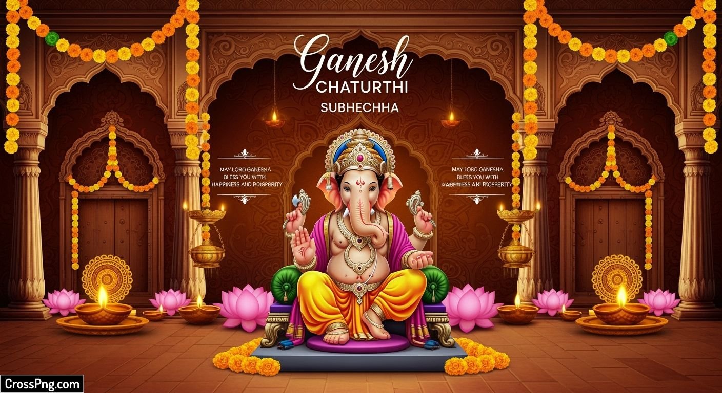 Background ganesh chaturthi flex design image 3