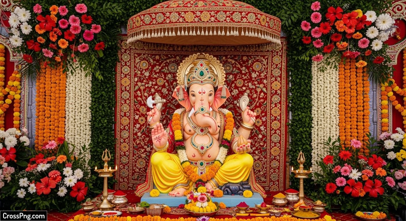 Background ganesh decoration image