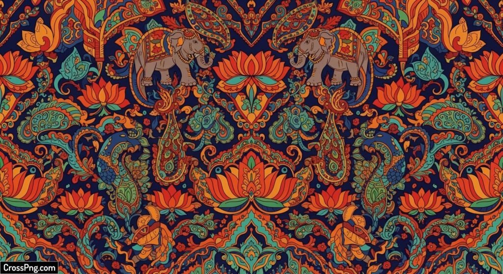 Background ganpati decoration design pattern image
