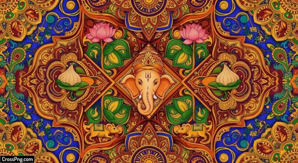 Background ganpati decoration design pattern image