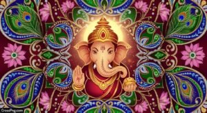 Background ganpati decoration design pattern image 3