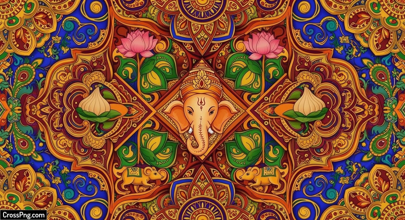 Background ganpati decoration design pattern image