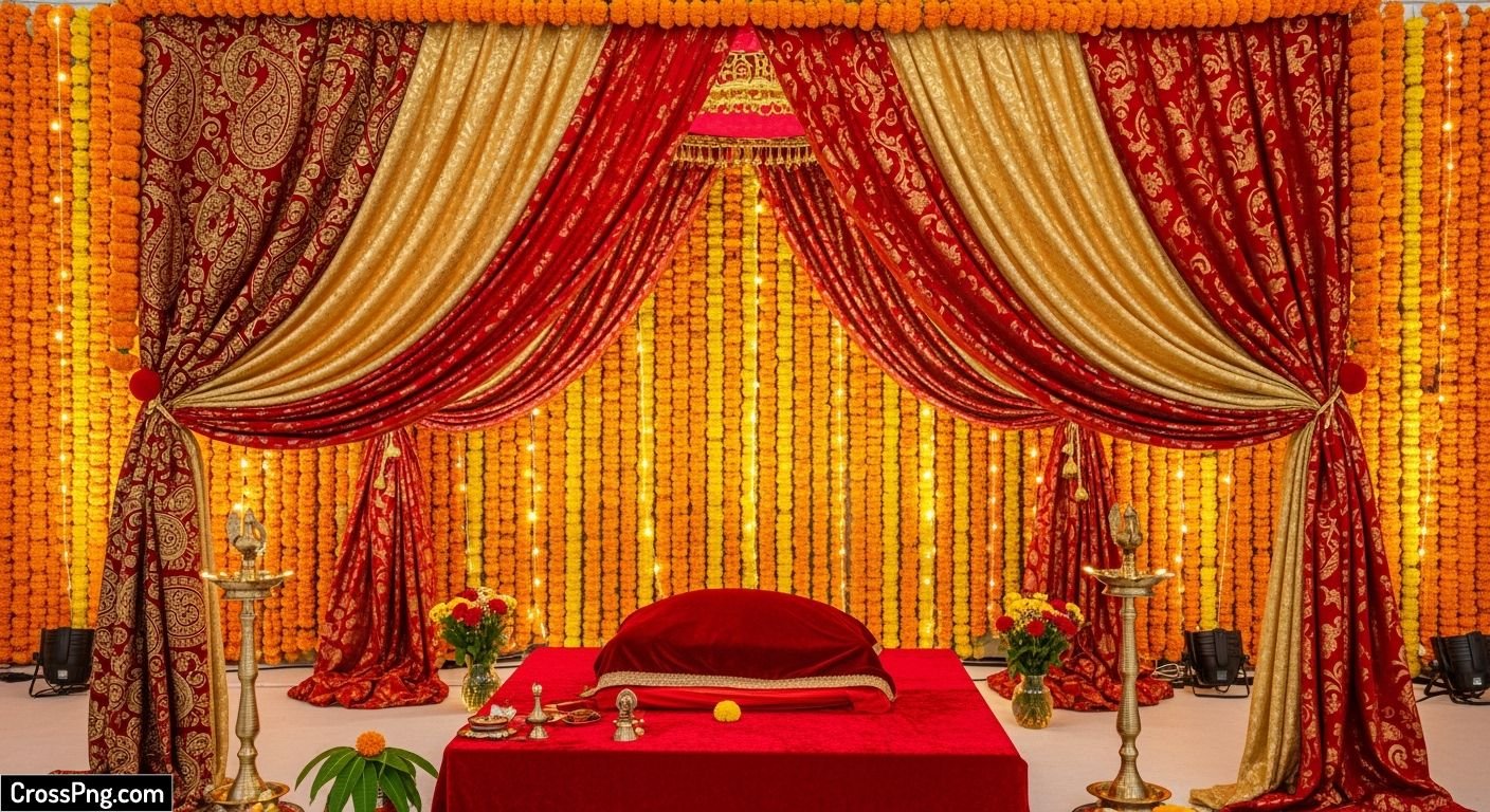 Background ganpati mandap decoration image