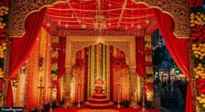 Background ganpati mandap decoration image 2