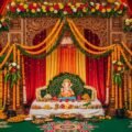 Background ganpati mandap decoration