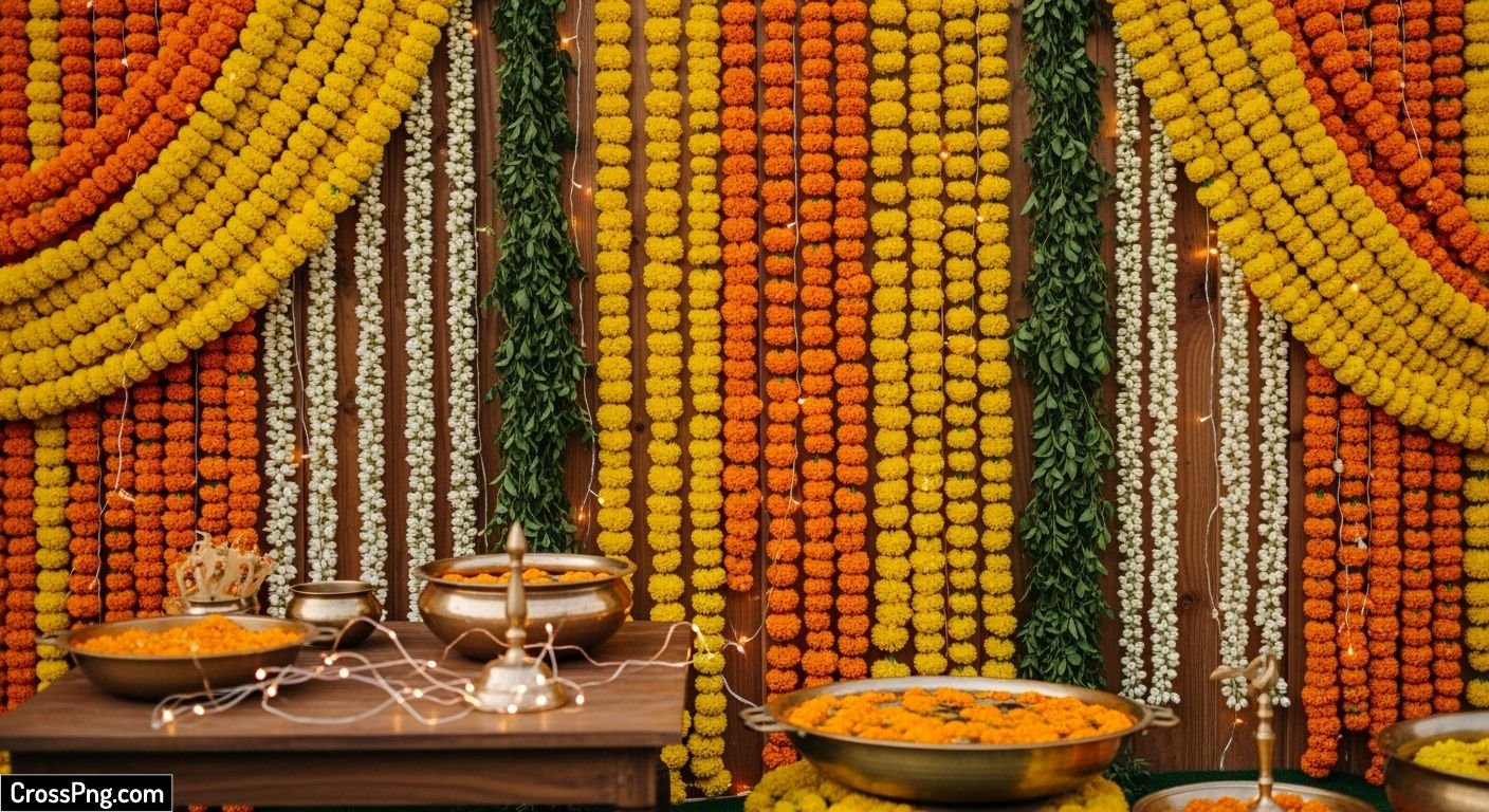 Background haldi ceremony decoration image