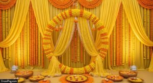 Background haldi ceremony decoration image 3