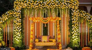 Background haldi ceremony decoration image