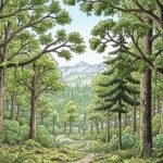 Background jugal forest drawing image