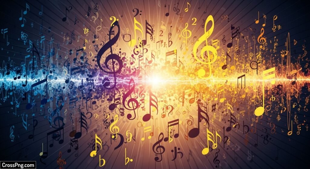 Background with music notes image