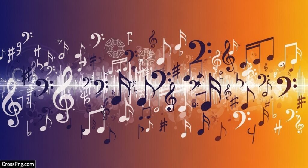 Background with music notes image