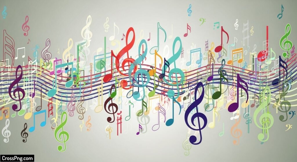 Background with music notes image 2