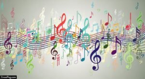 Background with music notes image 2