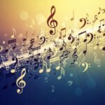Background with music notes image 3