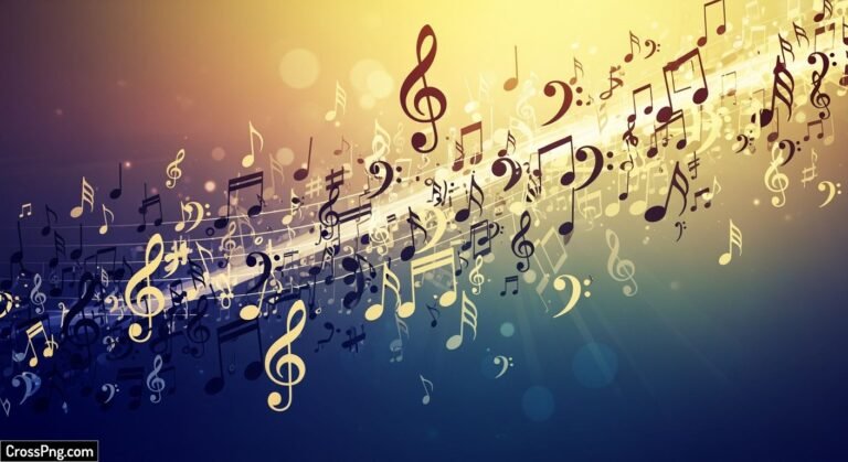 Background with music notes image 3