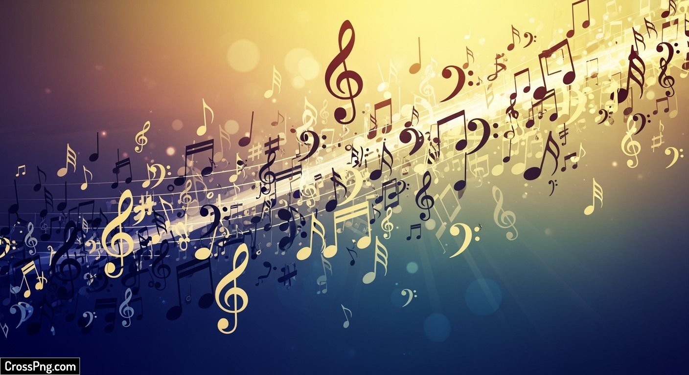 Background with music notes image 3