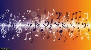 Background with music notes image