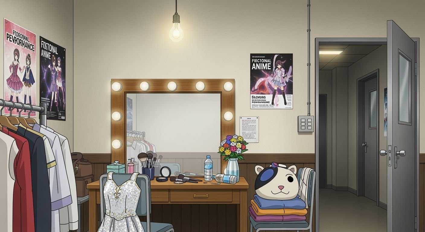 Backstage room anime background image