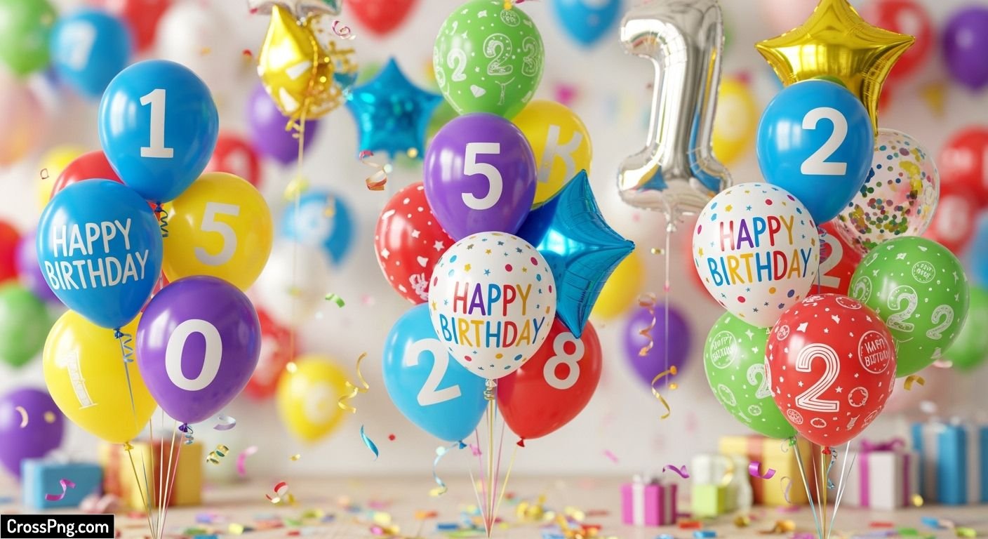 Balloons birthday background image 2