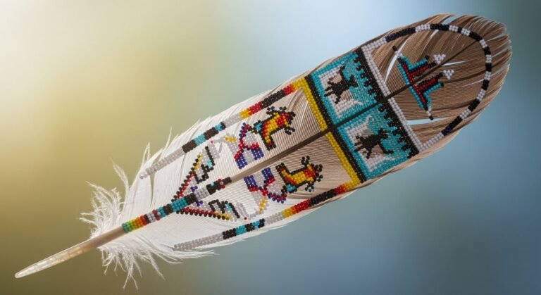 Beaded eagle feather transparent image 2
