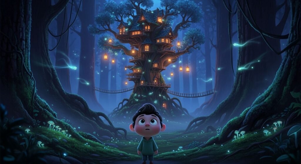 Beautiful dreamy cartoon pixar dark image