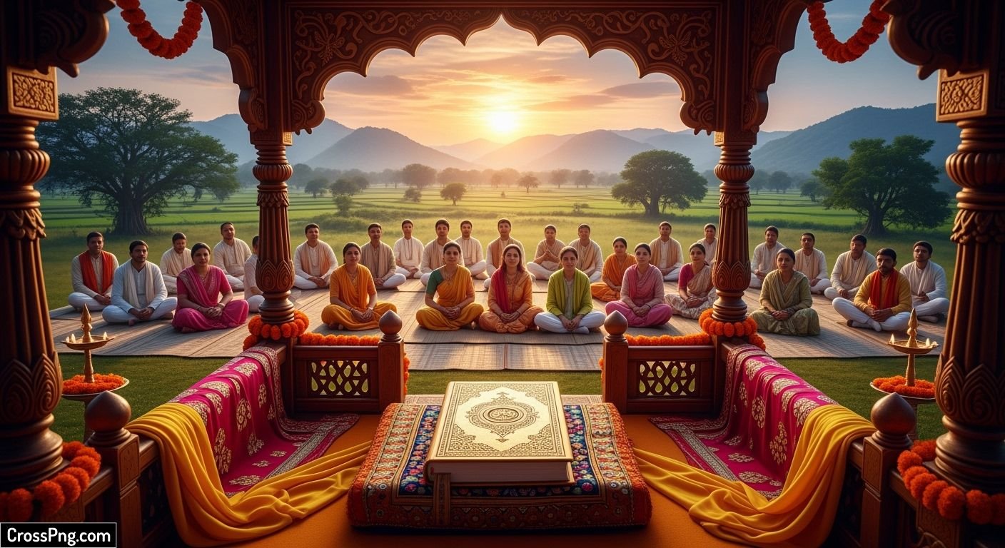 Bhagwat katha background hd image 2