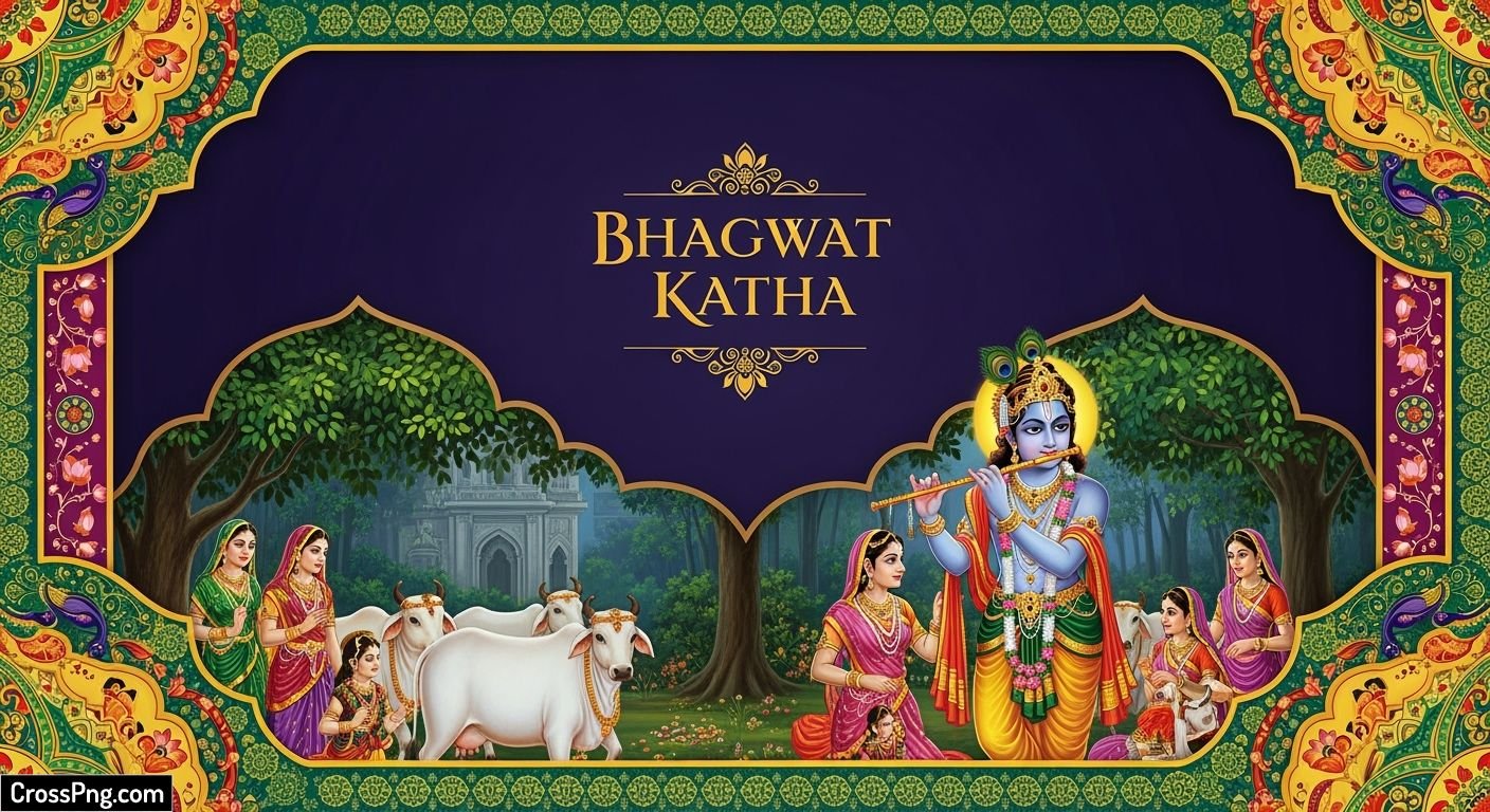 Bhagwat katha banner background image 2
