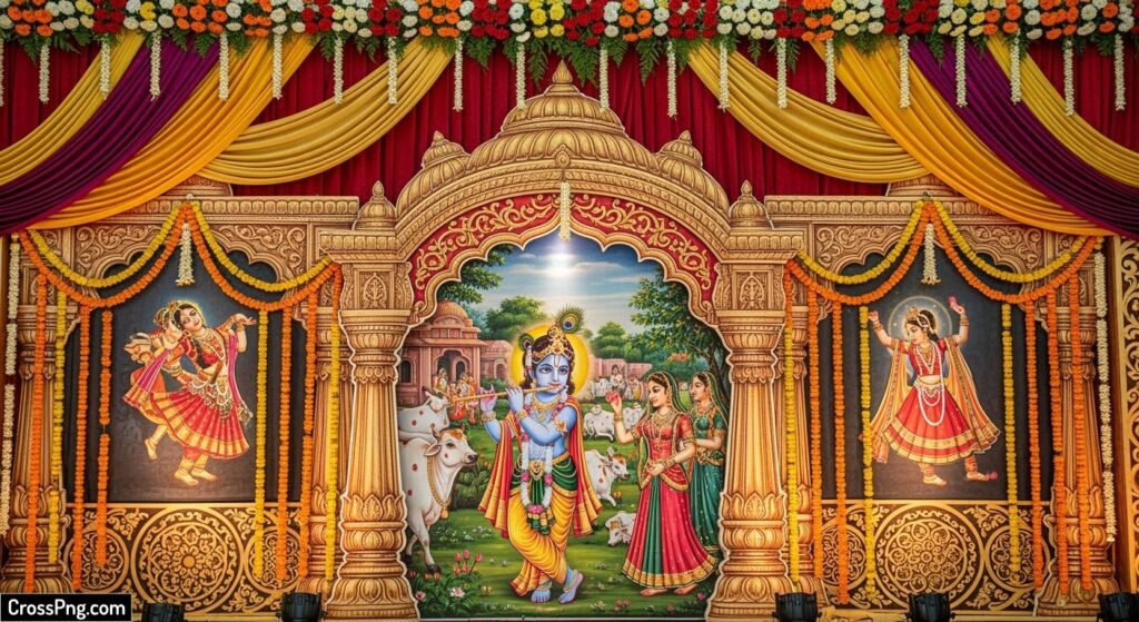 Bhagwat katha stage background image 2