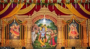 Bhagwat katha stage background image 2