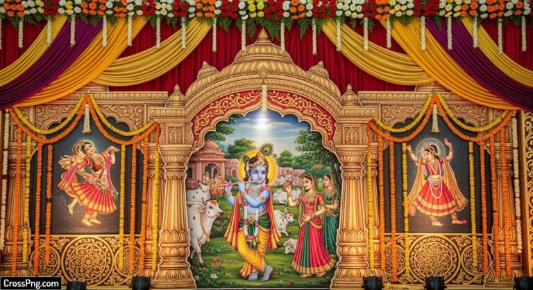 Bhagwat katha stage background image 2