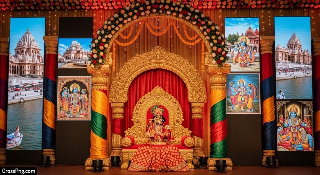 Bhagwat katha stage background image 3