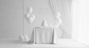 Birthday background all white image 3