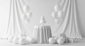 Birthday background all white image 4
