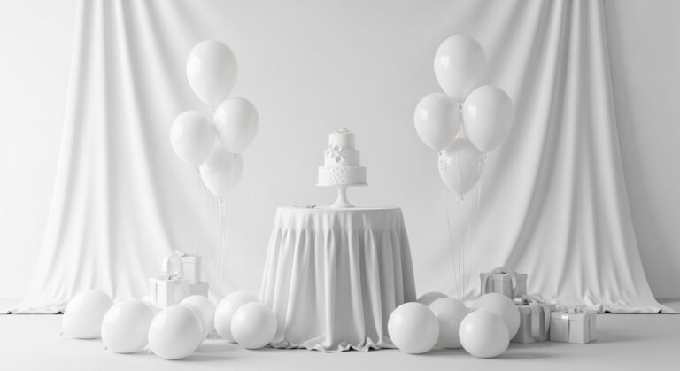 Birthday background all white image 4