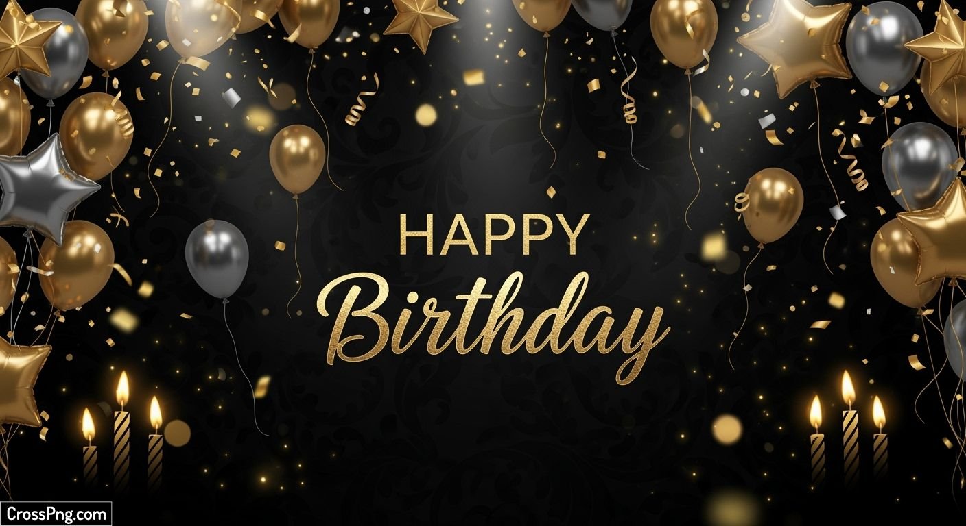 Birthday background black image 2