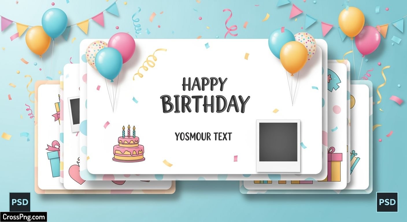 Birthday background psd image