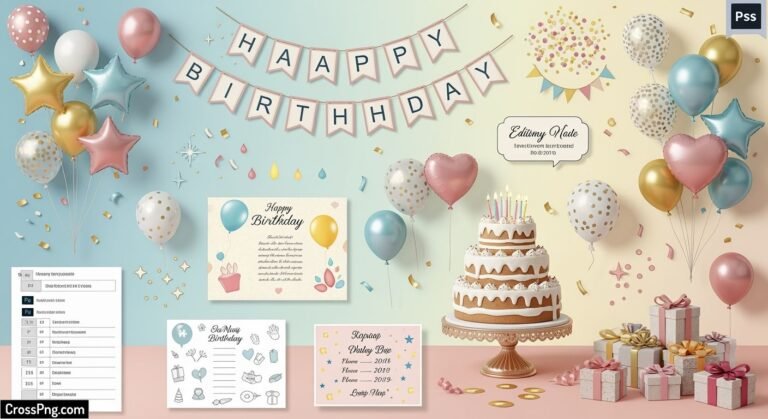 Birthday background psd image 2