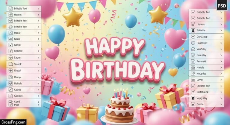 Birthday background psd image 3