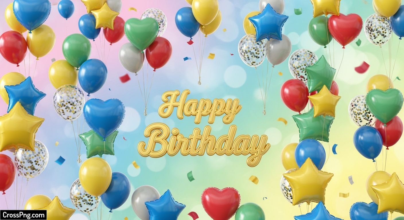 Birthday background with balloons image 3